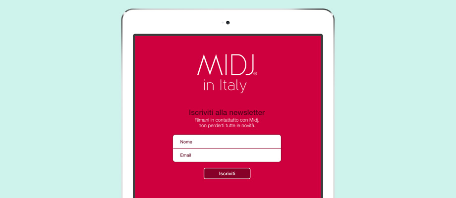 Applicazione iPad per raccolta di iscritti durante gli eventi.